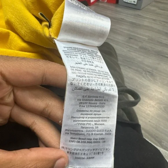 Gucci Mustard Text Tee - Picture 6 of 8